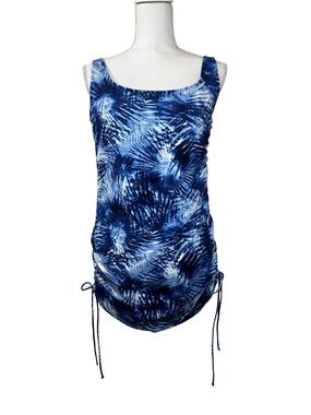 Lands' End Deep Sea Navy Tie-Dye Swimdress. Size 12L